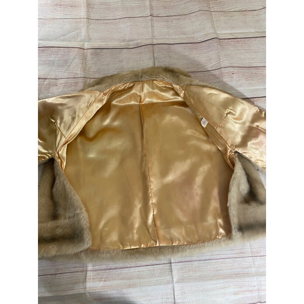 Vintage Montgomery Ward Faux Fur Union Made Coat Shawl - M/Large - Picture 13 of 14